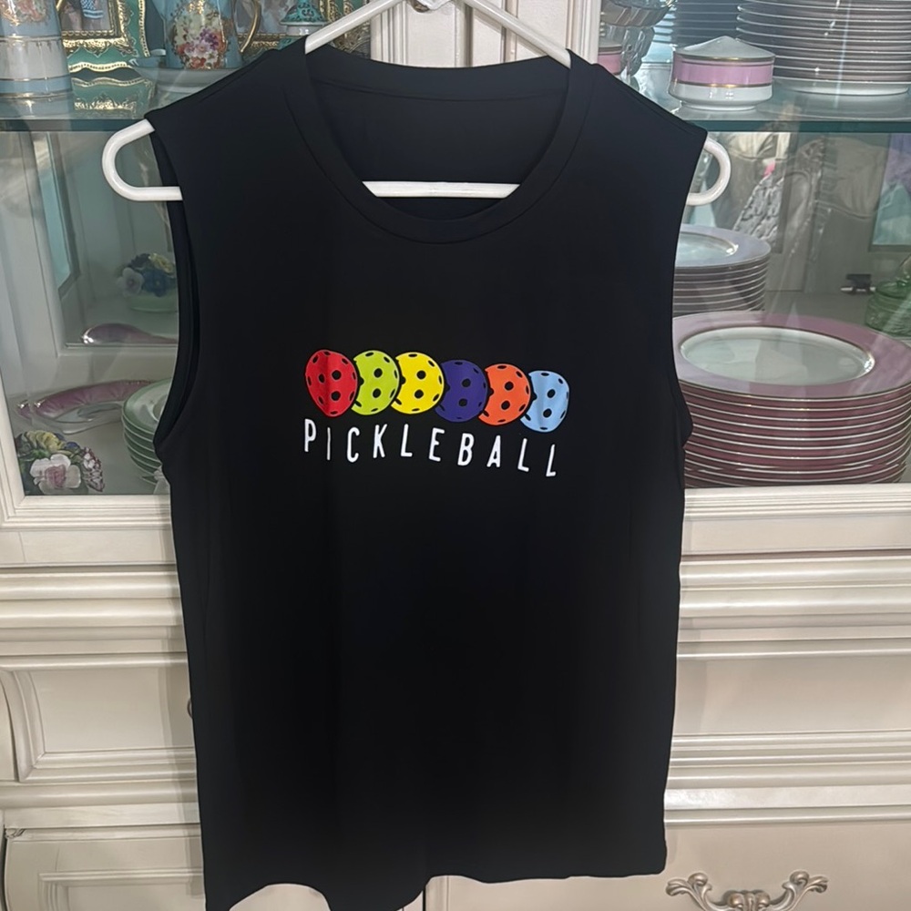 Pickleball Sleeveless Shirt - Black